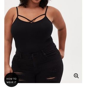 Black crisscross foxy cami